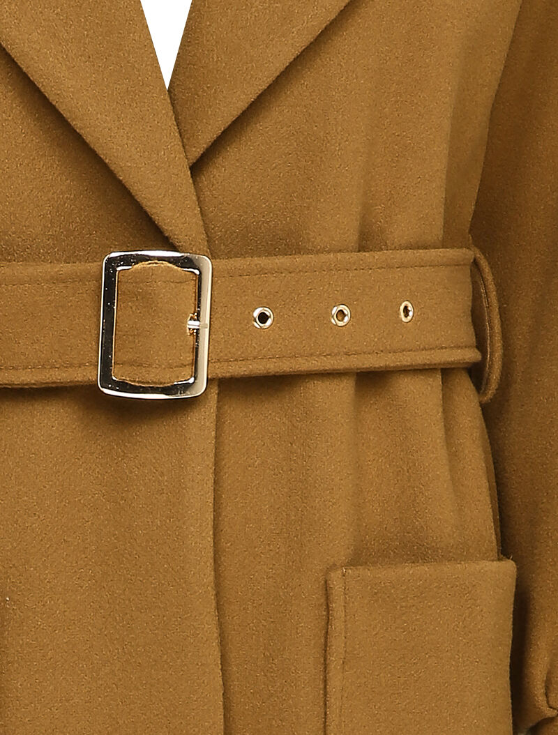 Manteau long à manches ballon - Camel - 3