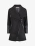 Manteau asymétrique à empiècements en simili - Noir - 4