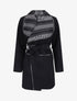 Manteau à col châle imprimé aztèques - Noir - 1