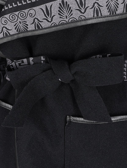 Manteau à col châle imprimé aztèques - Noir - 3