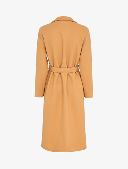Manteau long croisé à poches plaquées - Beige foncé - 2