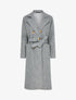 Manteau long croisé à poches plaquées - Gris chiné - 1