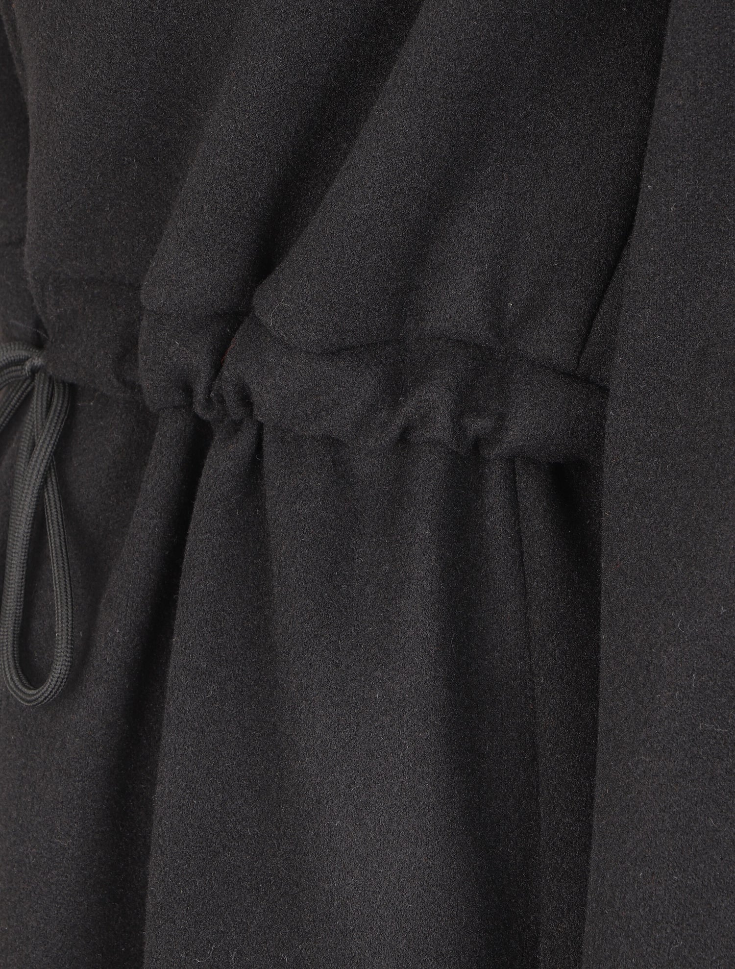 Manteau long à liens de serrage et capuche - Noir - 3