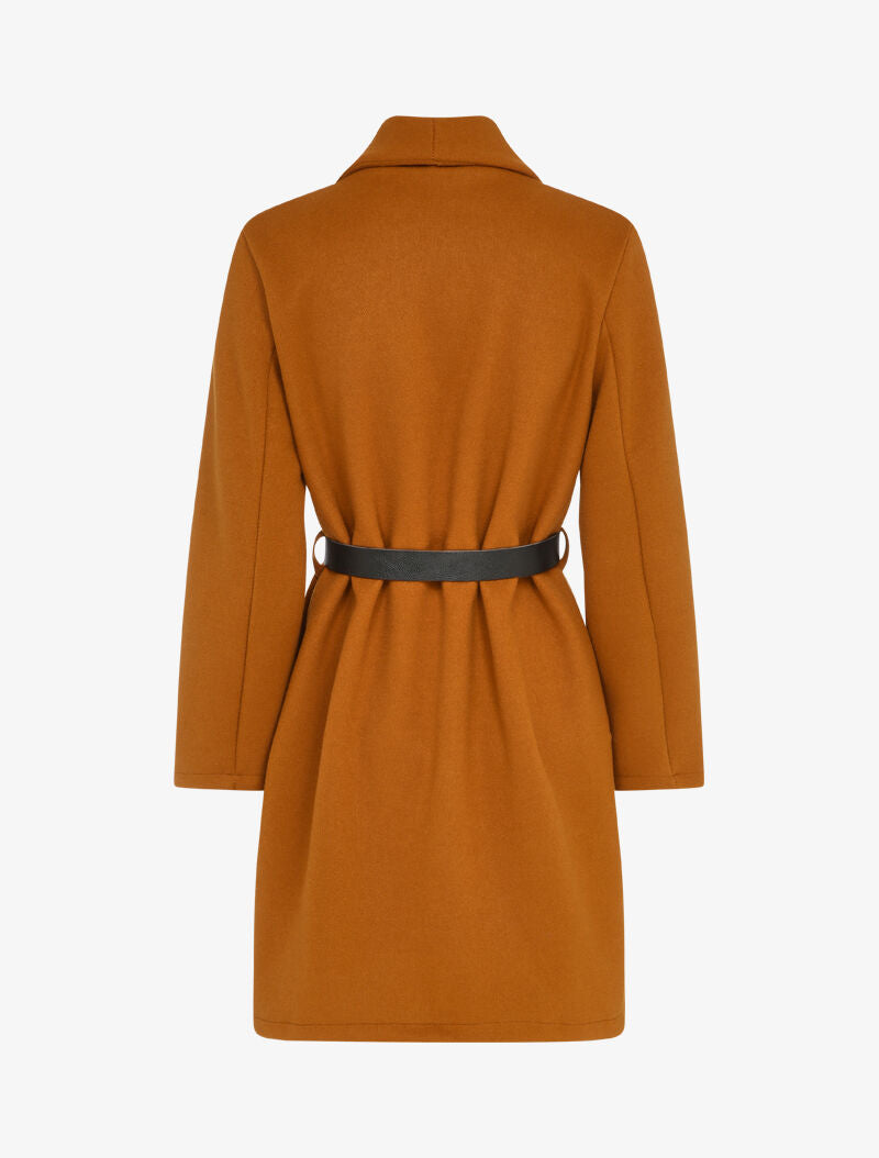 Manteau mi-long à un bouton - Camel - 2