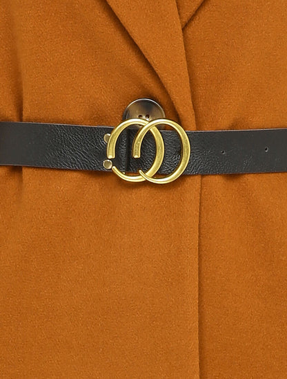 Manteau mi-long à un bouton - Camel - 3