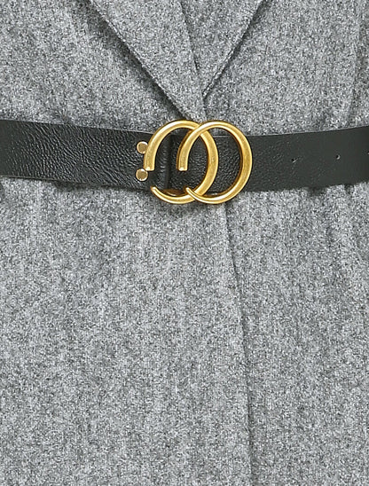 Manteau mi-long à un bouton - Gris chiné - 3