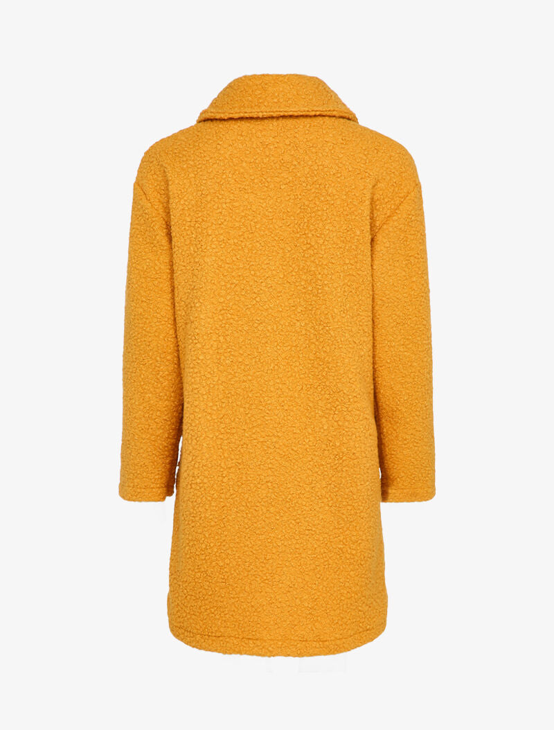 Manteau style duffle coat en maille bouclette - Camel - 2