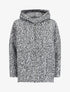 Manteau oversize à capuche en maille bouclette - Gris chiné - 4