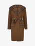 Manteau long à capuche et poches à motif tartan - Marron - 1