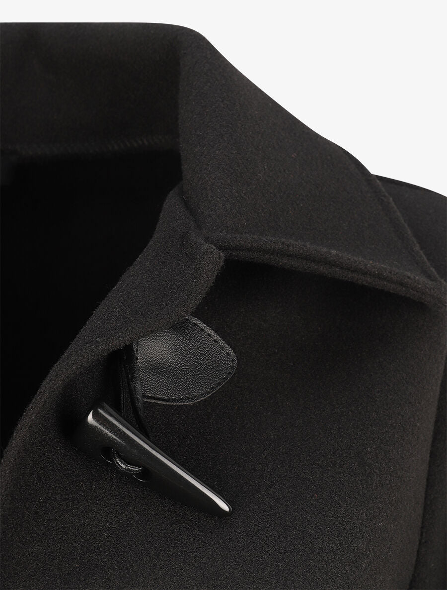 Duffle coat uni coupe oversize - Noir - 3