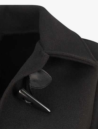 Duffle coat uni coupe oversize - Noir - 3