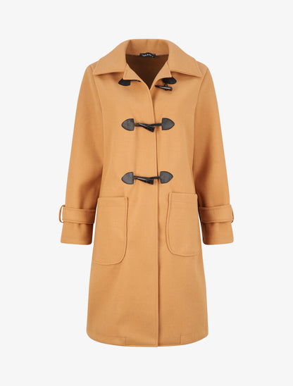 Duffle coat uni coupe oversize - Camel - 1