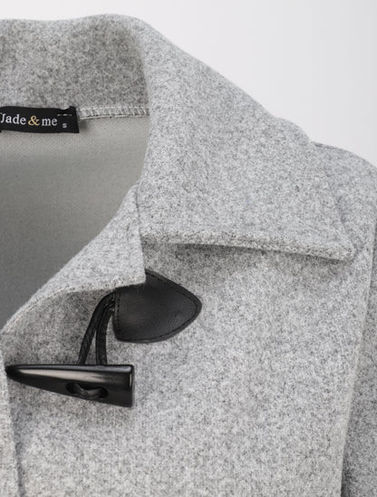 Duffle coat uni coupe oversize - Gris chiné - 3