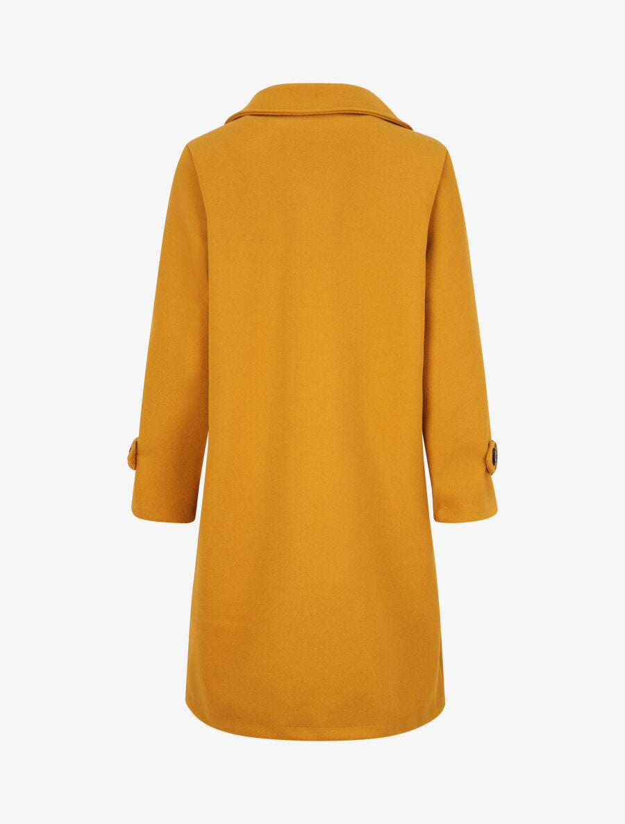 Duffle coat uni coupe oversize - Moutarde - 2