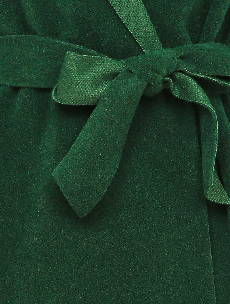 Manteau mi-long à capuche effet laine - Vert sapin - 3