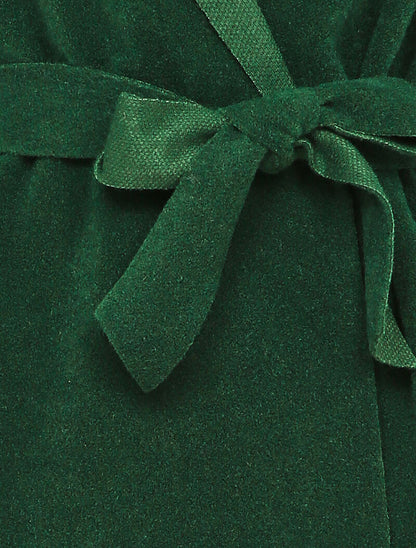 Manteau mi-long à capuche effet laine - Vert sapin - 3