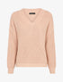 Pull ample à col V - Rose poudré - 1