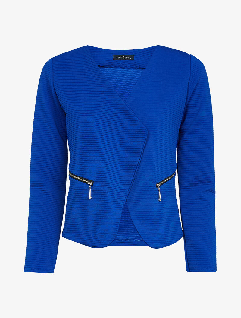 Veste rayée à pans biseautés - Bleu électrique - 3