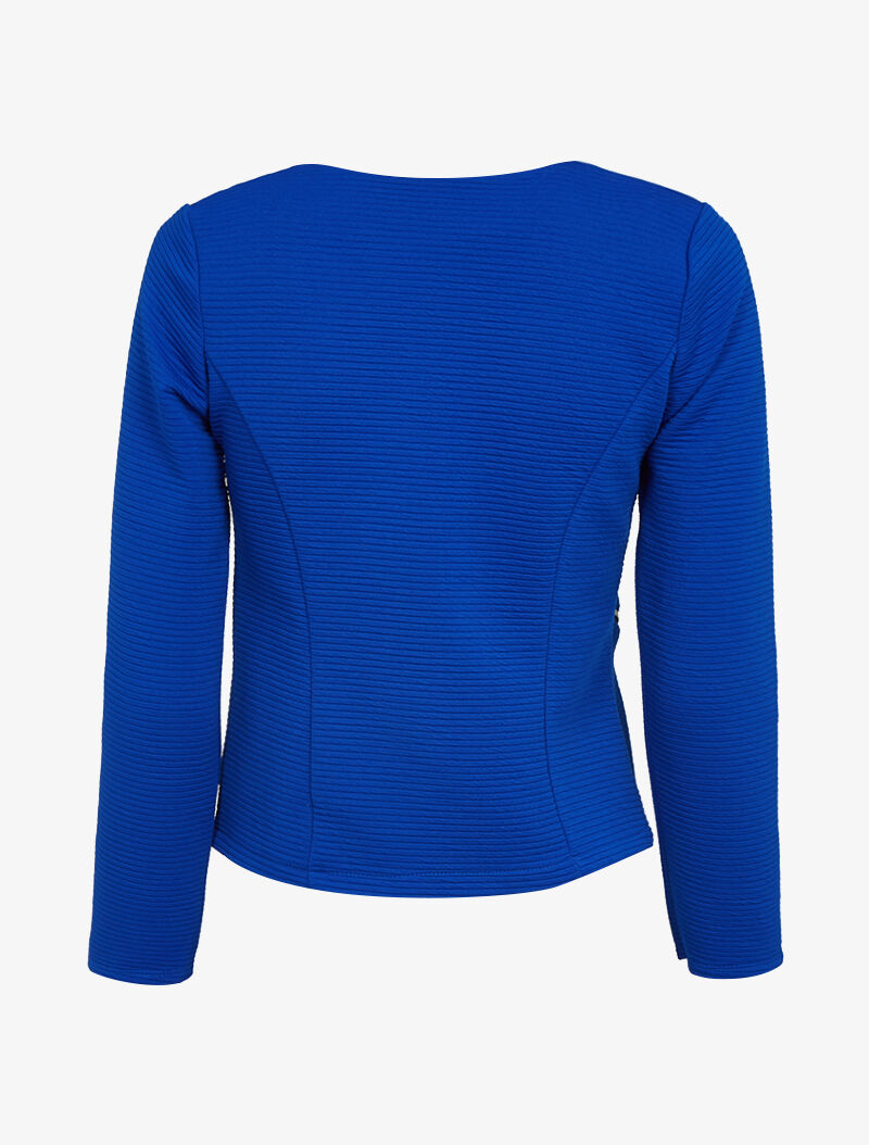 Veste rayée à pans biseautés - Bleu électrique - 2