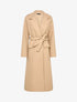 Manteau long uni avec ceinture - Beige - 1