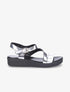 Claquettes vernies noir - argent - 1