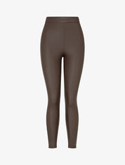 Legging uni en simili - Marron - 1