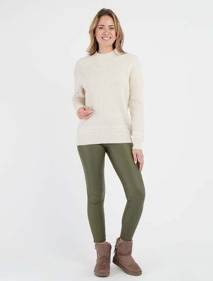 Legging skinny à enfiler - Kaki