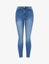 Jean skinny délavé taille haute - Bleu clair - 1