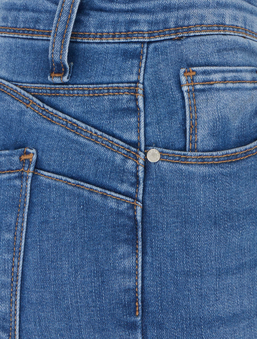 Jean skinny délavé taille haute - Bleu clair - 3