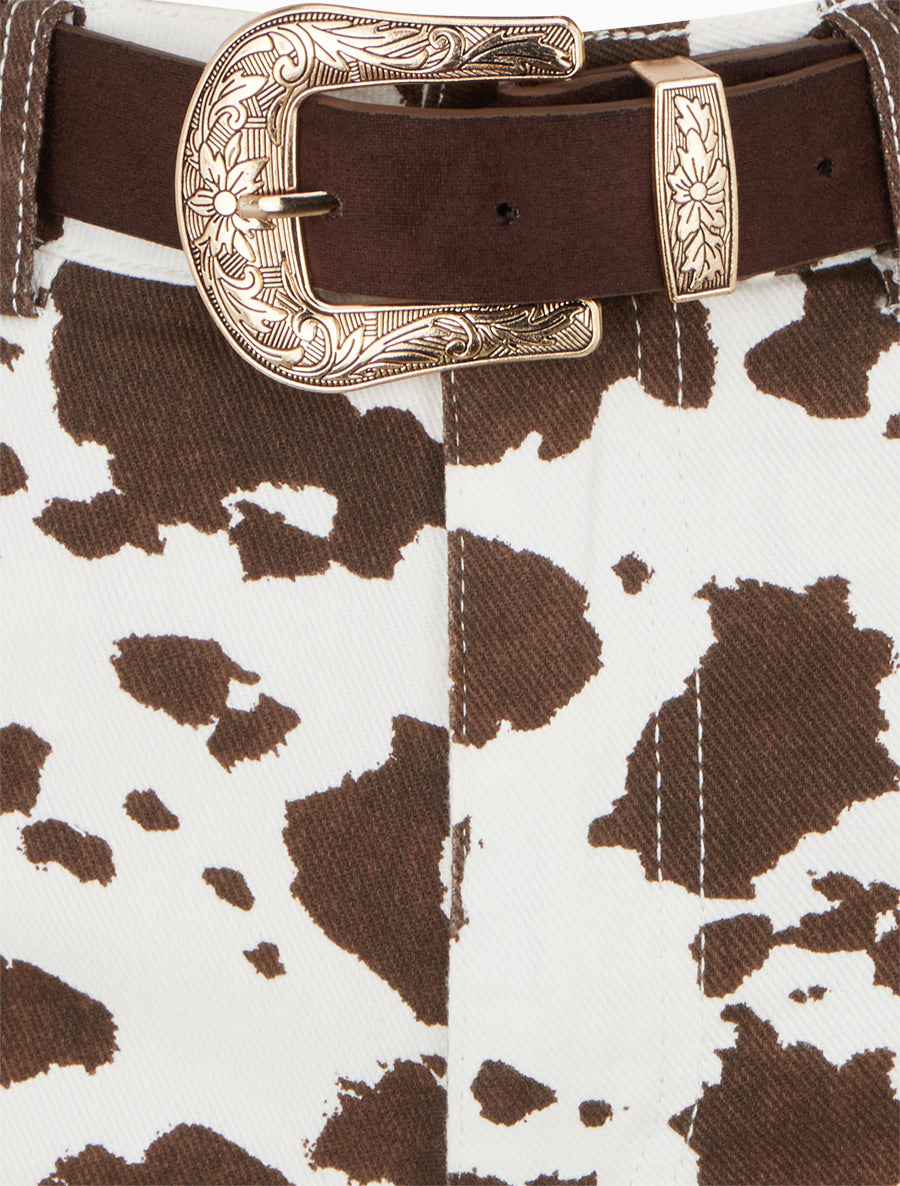 Short taille haute imprimé vache - Chocolat - 3