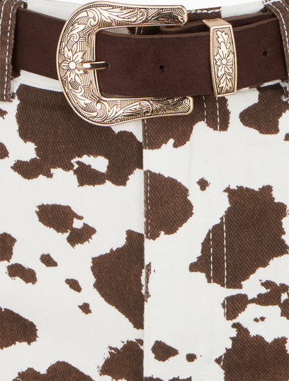 Short taille haute imprimé vache - Chocolat - 3