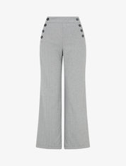 Pantalon à pont ample motif chevron - Gris - 1