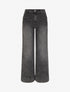 Jean délavé à 4 poches coupe wide leg - Gris anthracite - 1