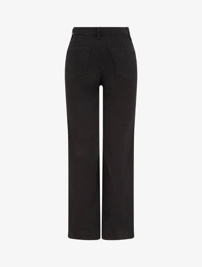 Jean uni à 4 poches coupe wide leg - Noir - 2
