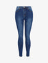 Jean taille haute coupe skinny légèrement délavé - Bleu denim - 1