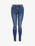Jean skinny délavé à bords à revers - Bleu denim - 4