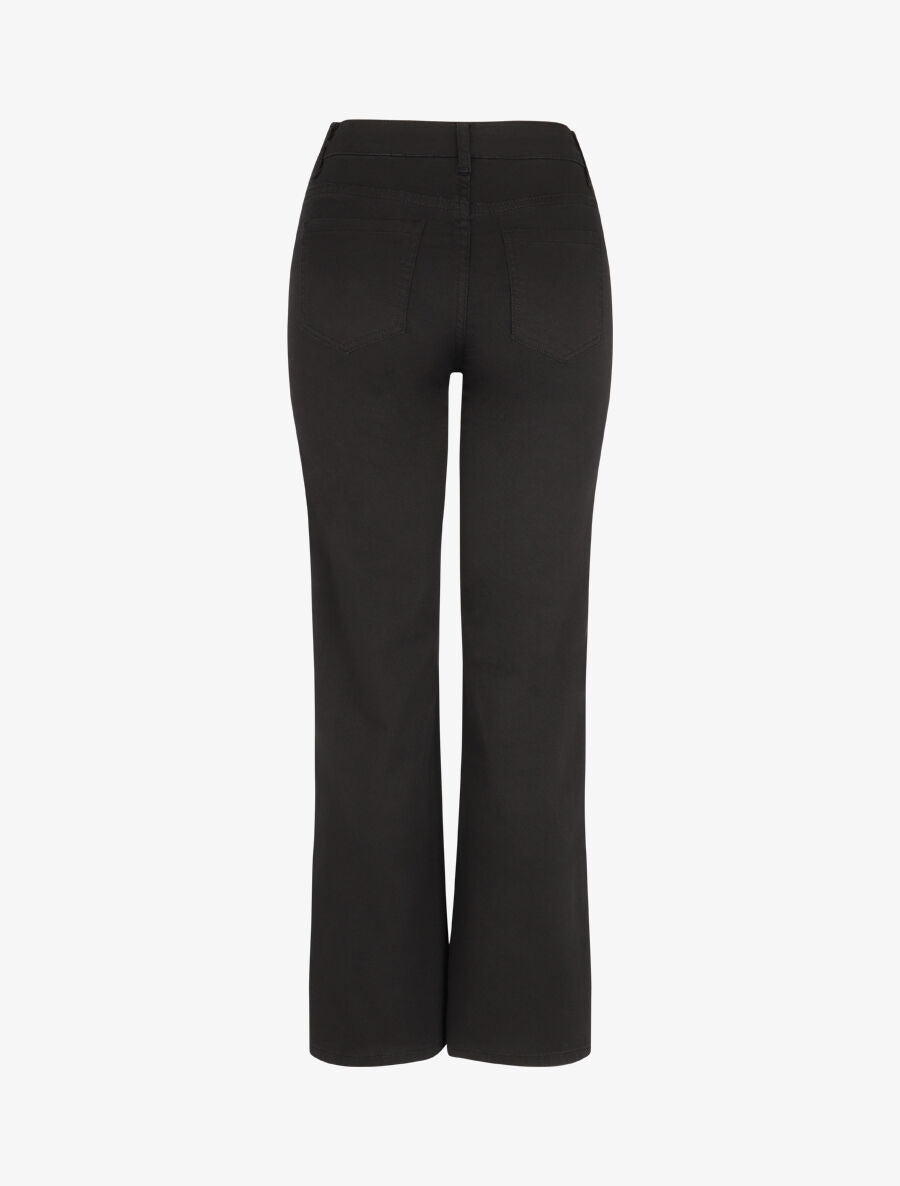 Jean à fermeture boutonnée sur les côtés coupe droite - Noir - 2