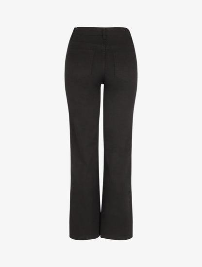 Jean à fermeture boutonnée sur les côtés coupe droite - Noir - 2