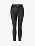 Pantalon uni en simili à 2 boutons - Noir - 4