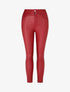 Pantalon uni en simili à 2 boutons - Bordeaux - 4