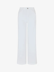 Jean wide leg taille haute coupe droite - Blanc - 1