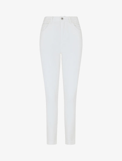 Jean taille haute coupe slim - Blanc - 1