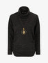 Pull fin à rayures irisées et côtés froncés - Noir - 4