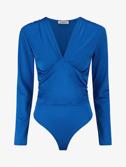 Body stretch à ventre plissé - Bleu roi - 4