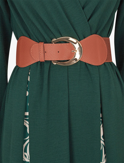 Robe longue à pans imprimé baroque - Vert - 3