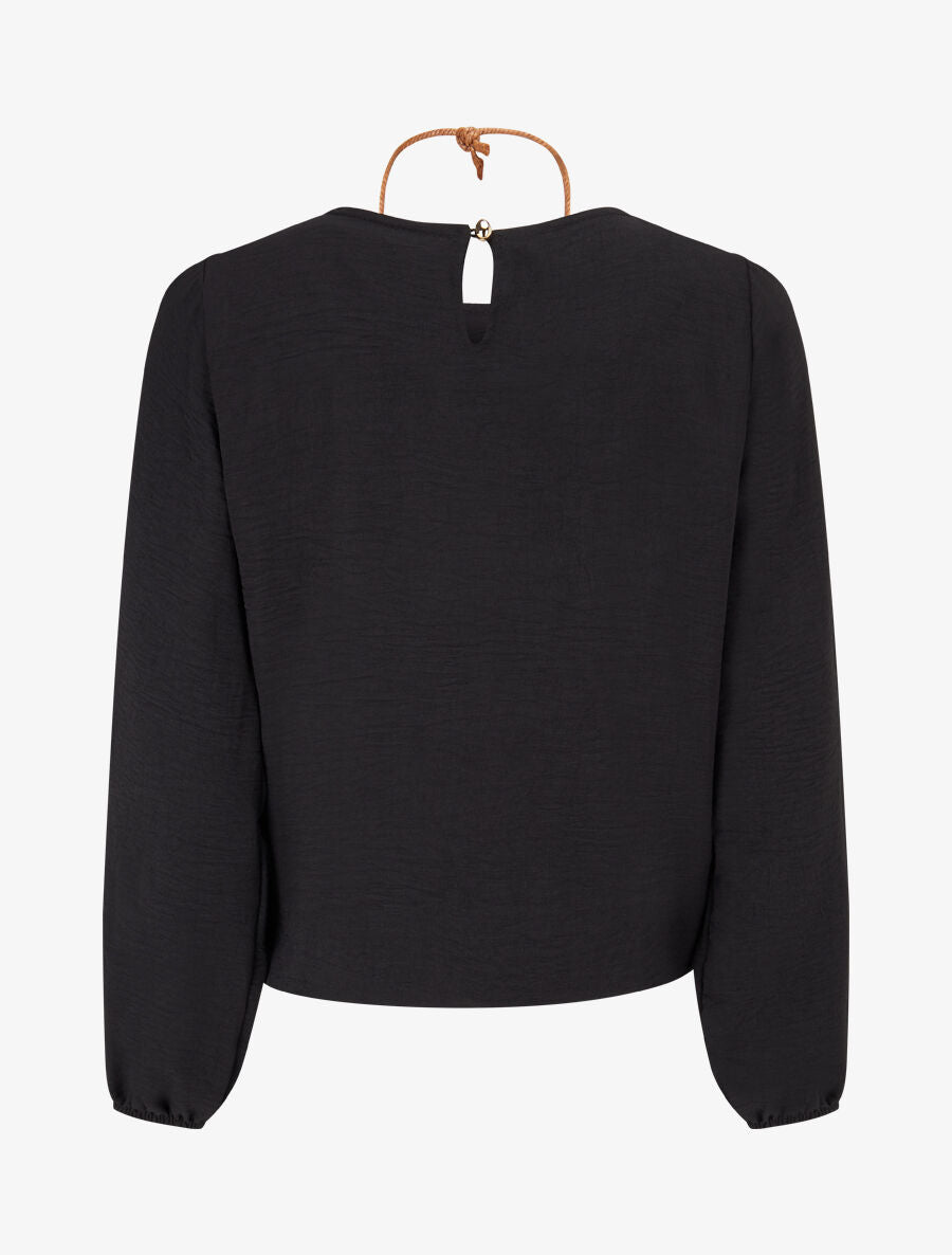 Top fluide à buste plissé - Noir - 2