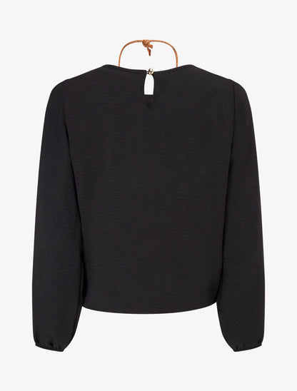 Top fluide à buste plissé - Noir - 2