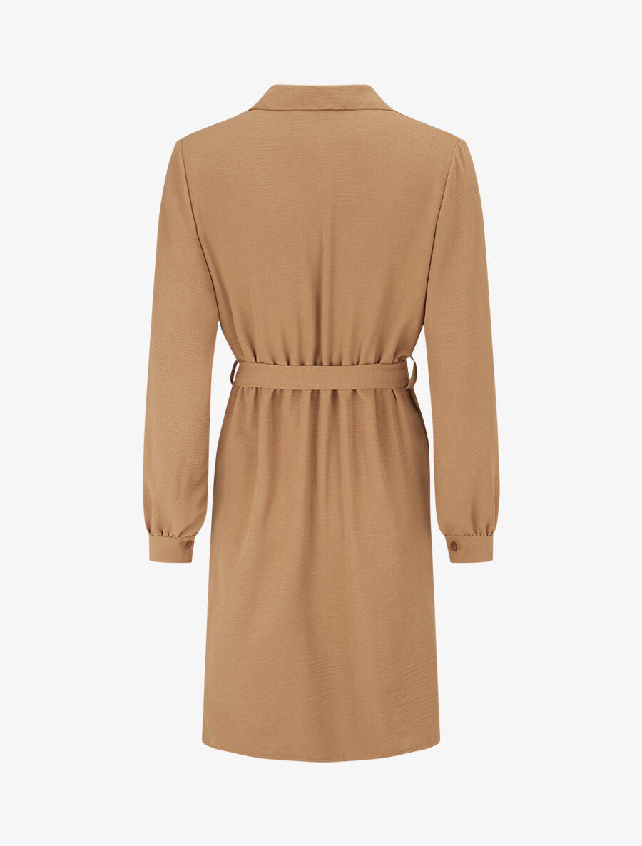 Robe chemise effet drapé - Taupe - 2