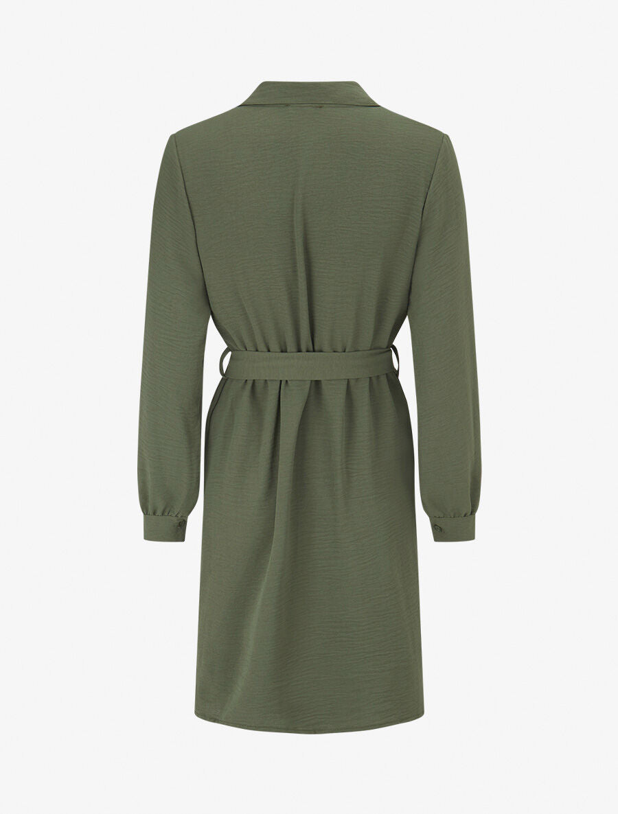 Robe chemise effet drapé - Vert - 2