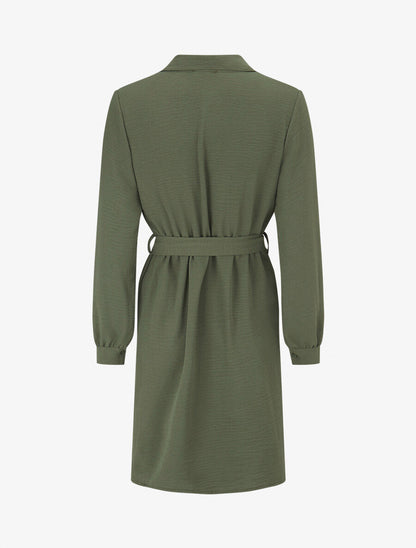 Robe chemise effet drapé - Vert - 2